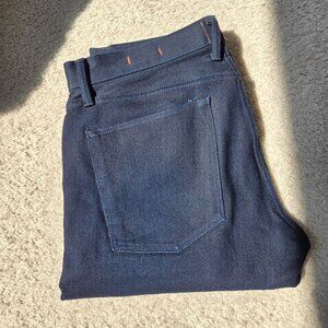 Hiroshi Kato 10.5oz Selvedge denim, The Pen Slim, in Indigo/Black, 34 waist